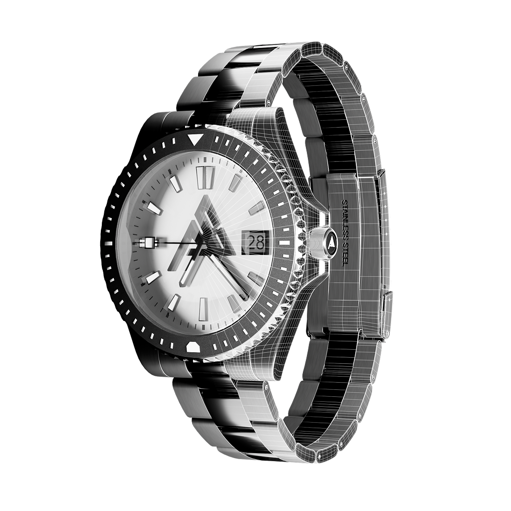 3D Watch Model Wireframe